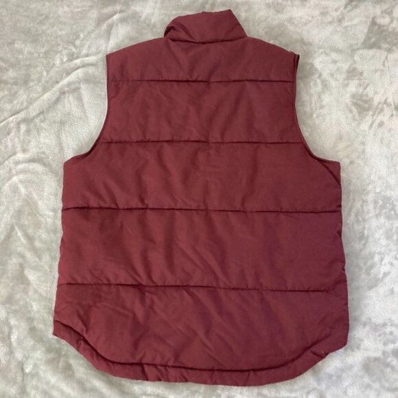 St. John's Bay Burgundy Puffer Vest Full Zip with Pockets NWT Size Medium - Picture 4 of 8